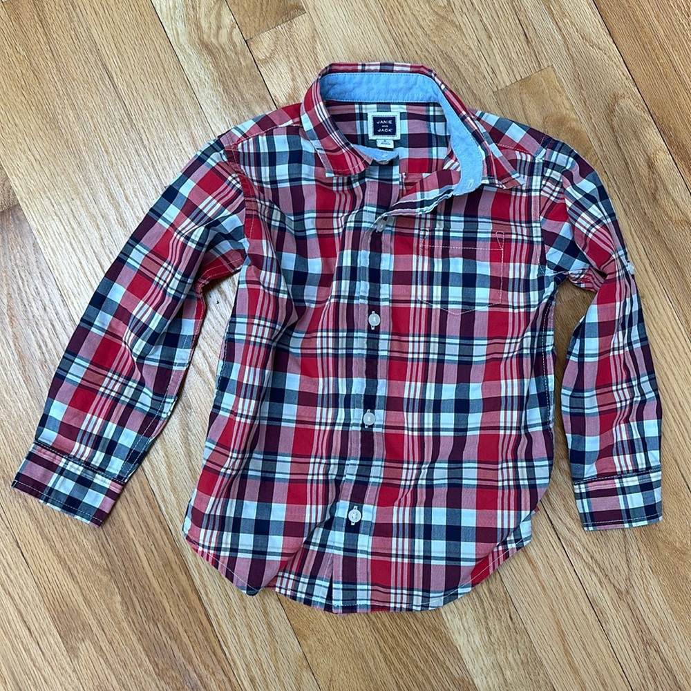 Janie and jack plaid button down shirt